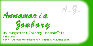 annamaria zombory business card